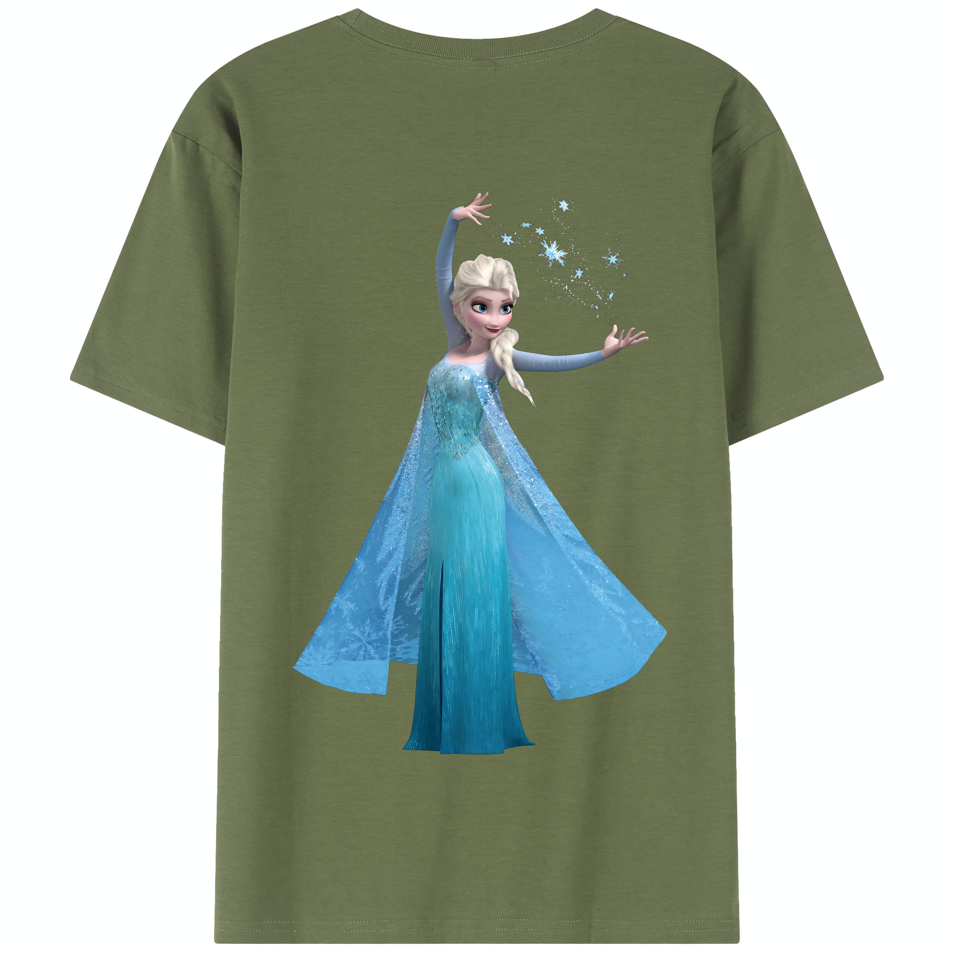 （画像用） アナと雪の女王 アンナ エルサ Frozen Anna Elsa 綿100％半袖Tシャツ（背面プリント）